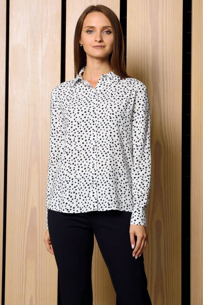 Рубашка белая из вискозы для комфортных образов Femme & Devur 7158 2.73F(170) - фото 5