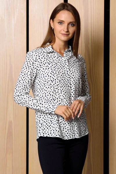 Рубашка белая из вискозы для комфортных образов Femme & Devur 7158 2.73F(170) - фото 1