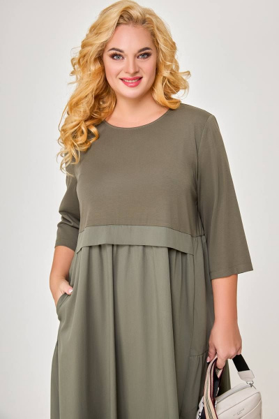 Платье Swallow 607 хаки - фото 5
