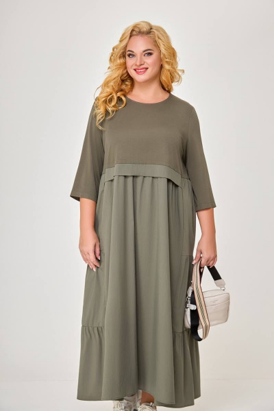 Платье Swallow 607 хаки - фото 4