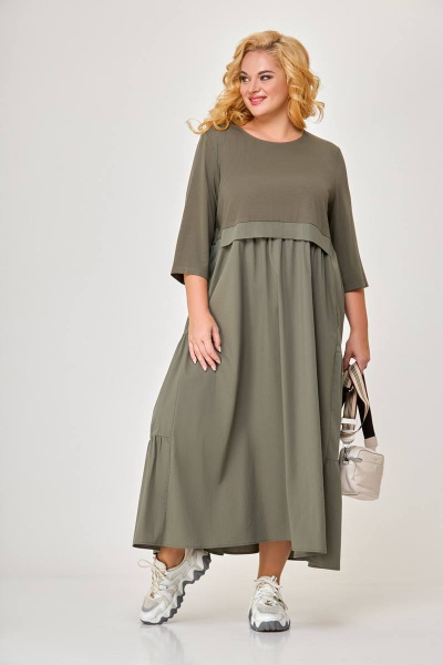 Платье Swallow 607 хаки - фото 3