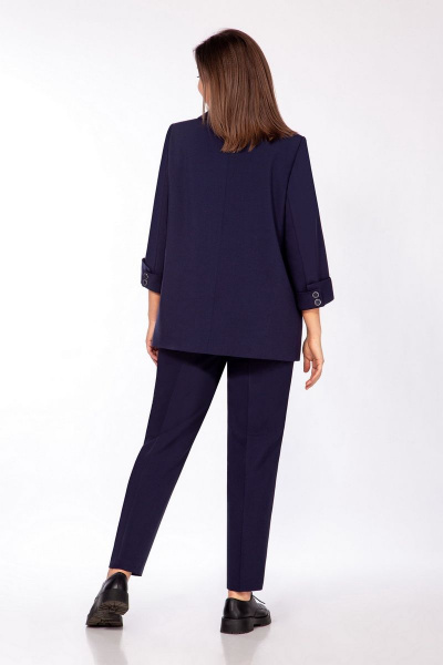 Блуза, брюки, жакет Ольга Стиль С-541 темно-синий - фото 2