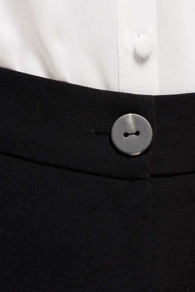 Брюки широкие с высокой посадкой из трикотажа для офиса Панда 113460w черный - фото 3