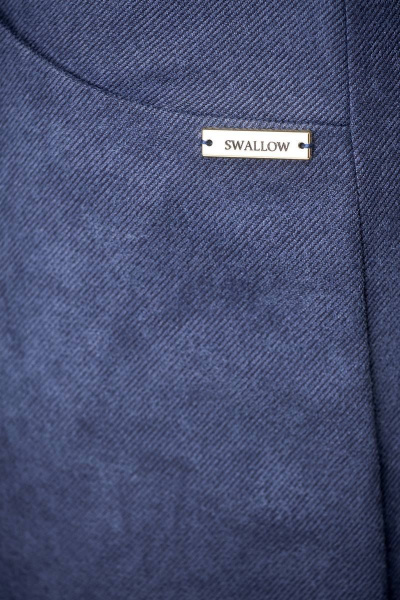 Платье демисезонное из трикотажа с напылением и карманами Swallow 610 пурпурный_асфальт - фото 7