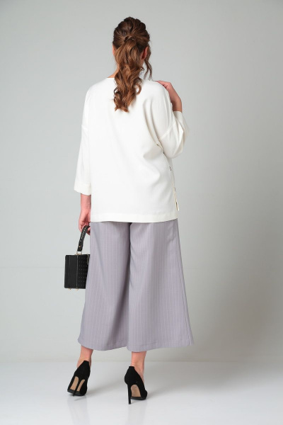 Блуза, кюлоты Michel chic 1317 серо-фиолетовый_белый - фото 2