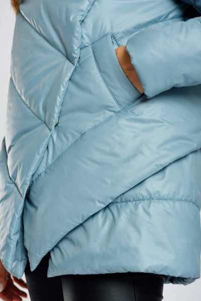 Стильная плащёвая куртка из нежной ткани с утеплителем Isosoft Winkler’s World 629-к серо-голубой - фото 4