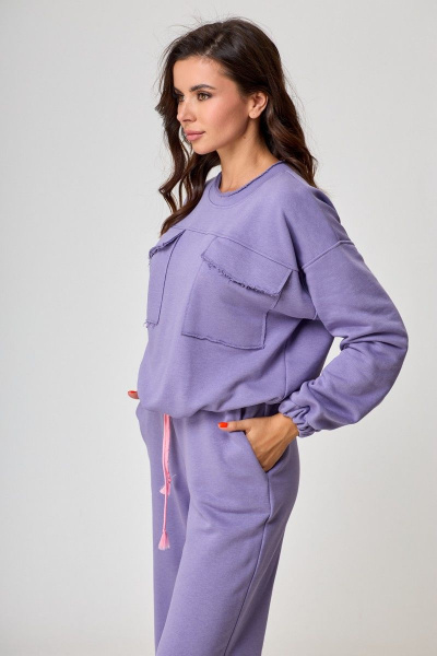 Функциональный костюм из трикотажа в стиле спорт-шик Anelli 1143 глициния - фото 5