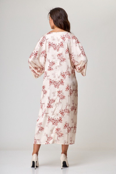 платье из шелка с разрезом и классическим силуэтом Anelli 1153 рябина - фото 4