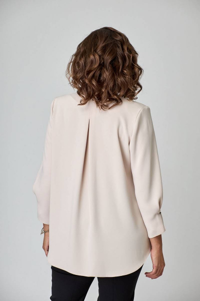 Бежевая блуза деловая повседневная демисезон Ollsy 2067 бежевый - фото 4