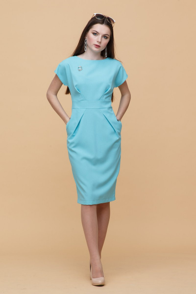 Платье длина миди летнее, легкое, с карманами и разрезом Domna 477(164) мятный - фото 1