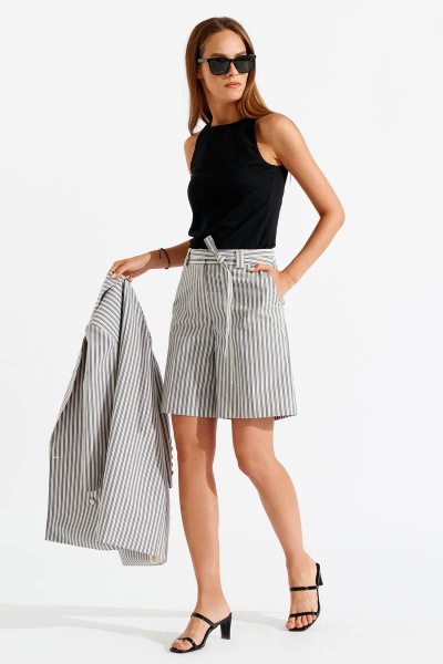 Шорты летние из хлопка серые BURVIN 8606-31 - фото 5