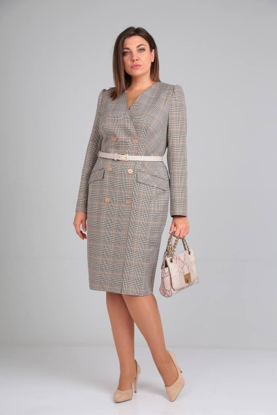 Платье Karina deLux M-9969-2 серо-бежевый - фото 1