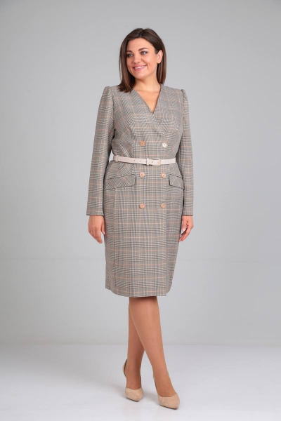 Платье Karina deLux M-9969-2 серо-бежевый - фото 3