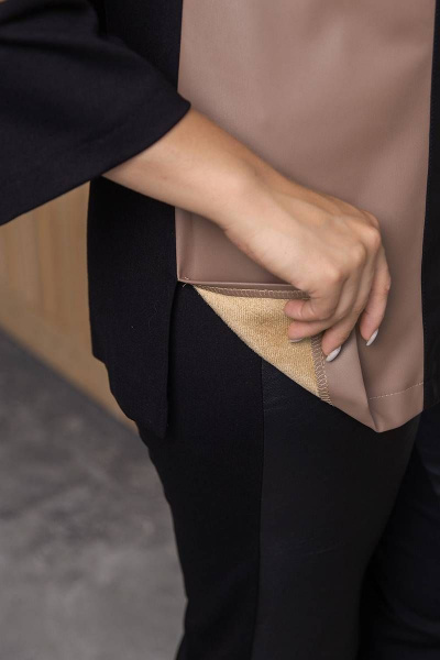 Блуза Daloria 6177 черный-бежевый - фото 5