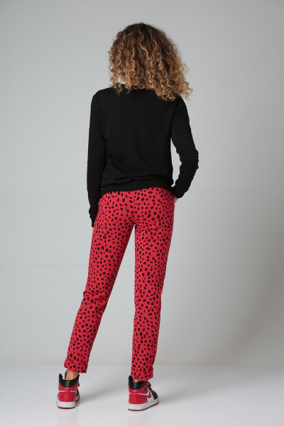 Демисезонные спорт-комплекты из трикотажа с вышивкой HIT 3092 черный+красный_леопард - фото 5
