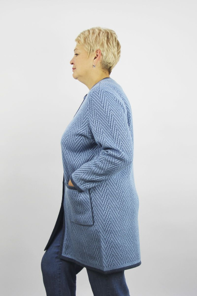 Жакет из трикотажа с карманами, голубой, демисезон Полесье С2560-22 2С8747-Д43 158,164 альпийский - фото 2