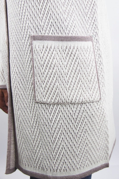 Жакет из трикотажа с карманами, белый и серый Полесье С2560-22 2С8747-Д43 158,164 суровый - фото 3