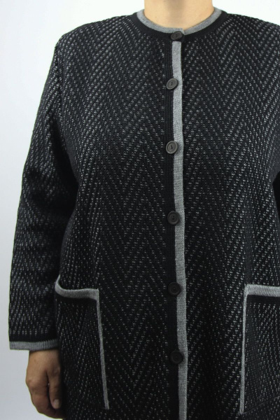 Жакет из трикотажа с карманами, черный, демисезон Полесье С2560-22 2С8747-Д43 158,164 черный - фото 3