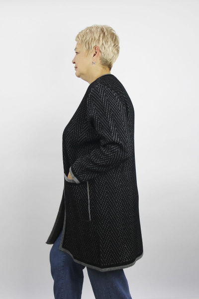 Жакет из трикотажа с карманами, черный, демисезон Полесье С2560-22 2С8747-Д43 158,164 черный - фото 2