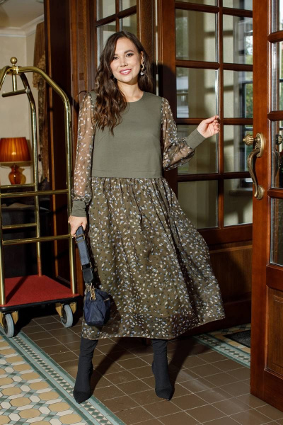 Платье Anastasia 945 олива - фото 1