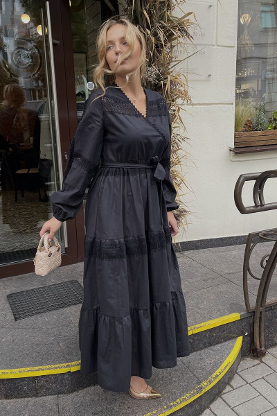 Богемное платье с запахом и многоярусной юбкой Pavlova 097 - фото 3