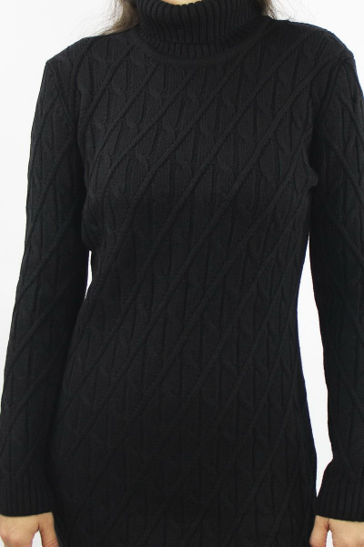 Платье полуприлегающего силуэта из трикотажа с рукавом Полесье С4503-21 1С1354-Д43 164 глубокий__черный - фото 3