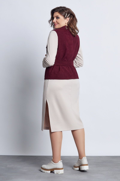 Жилет и платье из трикотажа и штрукса, демисезонный комплект Mira Fashion 5138 - фото 4