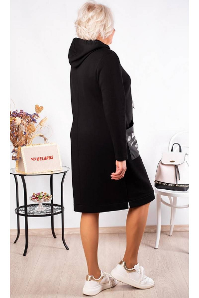 Платье прямое из футера с начесом и фигурным карманом Camelia 21161 2 - фото 4