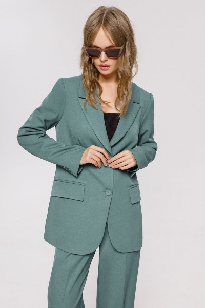 Брюки, жакет PiRS 4050 серо-зеленый - фото 2