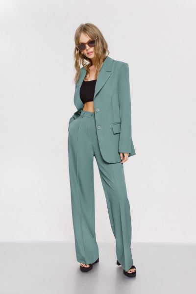 Брюки, жакет PiRS 4050 серо-зеленый - фото 1
