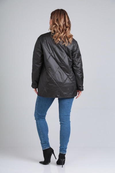 Куртка стеганая демисезонная на кнопках с накладными карманами Modema м.1040/4 черный - фото 2
