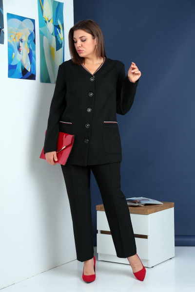 Брюки, жакет Ивелта плюс 2953 черный - фото 4