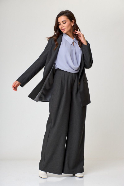 Брюки и жакет классика стиля с функциональными карманами Anelli 1187 оникс - фото 9
