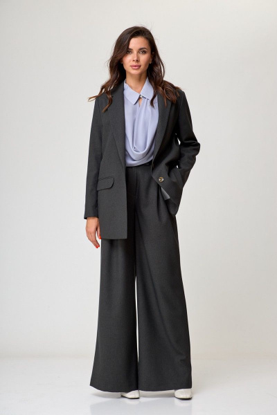 Брюки и жакет классика стиля с функциональными карманами Anelli 1187 оникс - фото 8