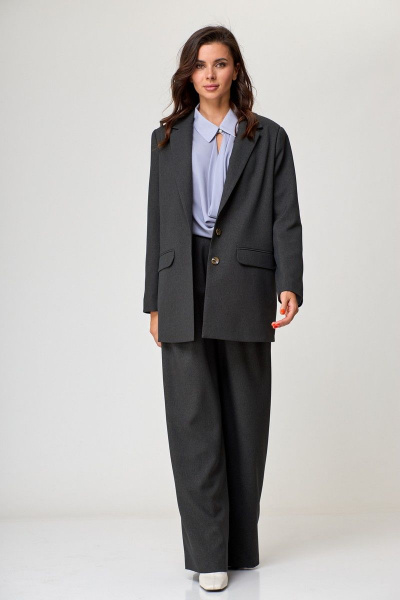 Брюки и жакет классика стиля с функциональными карманами Anelli 1187 оникс - фото 1