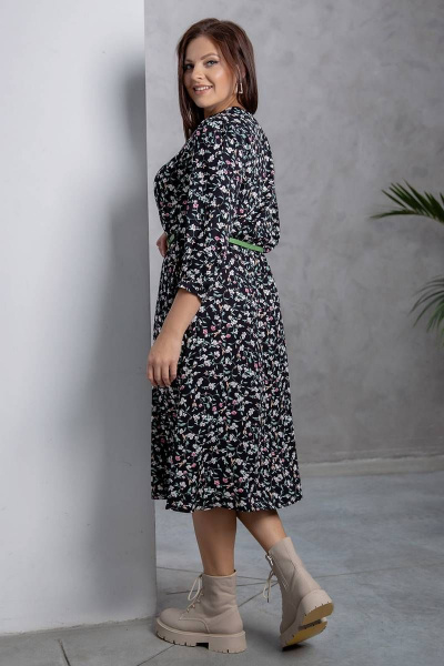 Платье Daloria 1508 черный-зеленый - фото 2