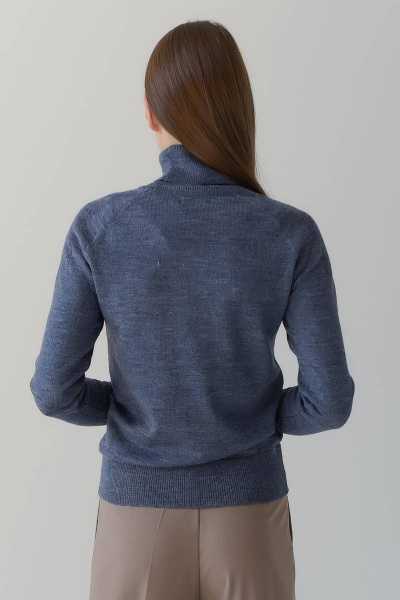 Синий женский водолазка из шерсти для повседневного образа Romgil 560ТЗ индиго - фото 2