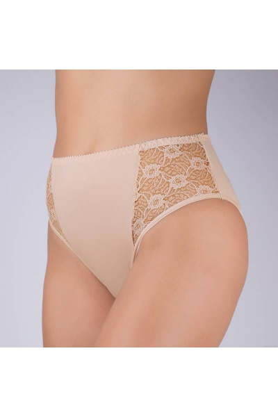 Трусы из эластичного полотна с кружевной отделкой Verally 1114-1 серебристый пион - фото 3