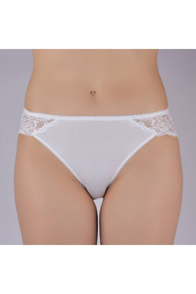 Трусы из эластичного полотна и кружева с задней отделкой Verally 138-6 белый - фото 1