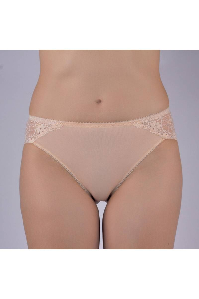 Трусы из трикотажного полотна с кружевом и кружевая задняя часть Verally 138-6 жасмин - фото 1