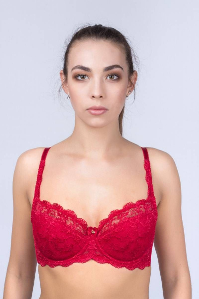 Бюстгальтер кружево на каждый день красный Verally 2019-3 красный - фото 2