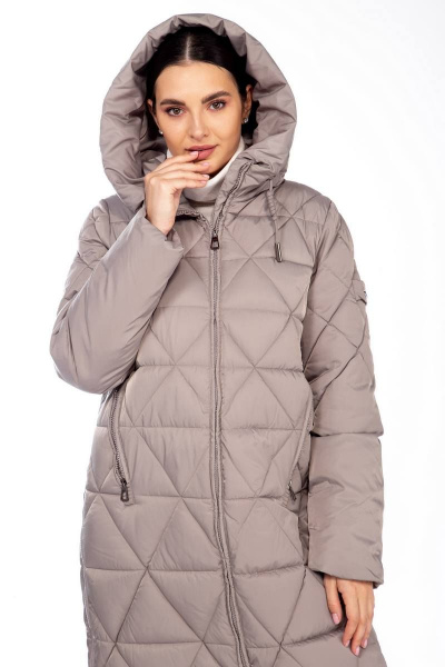 Пальто Beautiful&Free 4099 серо-бежевый - фото 5