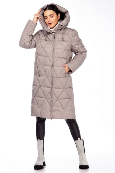 Пальто Beautiful&Free 4099 серо-бежевый - фото 2