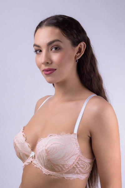 Бюстгальтер кружево на каждый день розовый Verally 2031-3 цветочно-розовый - фото 1