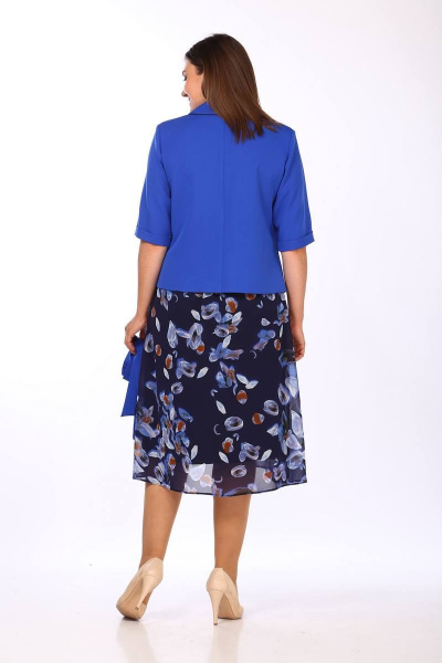 Жакет, юбка Lady Style Classic 2670/1 васильковый - фото 6