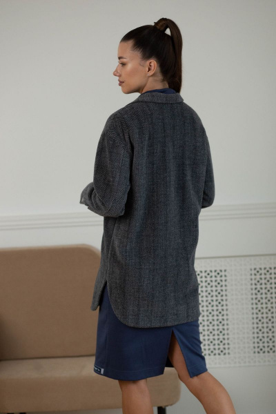 Рубашка из пальтовой ткани с карманами и разрезами Ambera 323 графит - фото 3