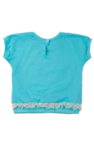 Майка из хлопка с рюшами и принтом для лета Bell Bimbo 160126 св.бирюза - фото 2