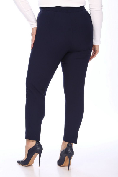 Брюки зауженные с стрелками и высокой посадкой из текстиля SOVITA 741 темно-синий - фото 4