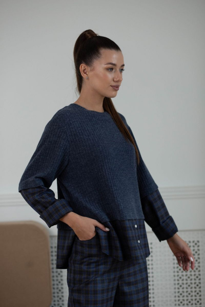 Брюки, джемпер Amberа 331 клетка - фото 6