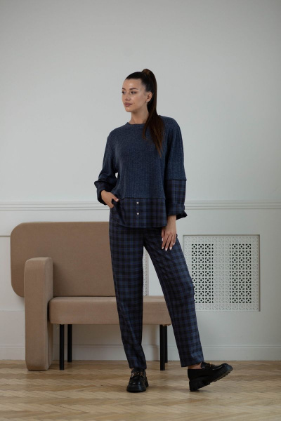 Брюки, джемпер Amberа 331 клетка - фото 3